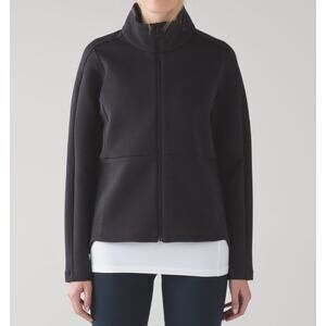 Lululemon Going Places Jacket Womens Mock Neck Full Zip Black W4AE3S Size 8 READ